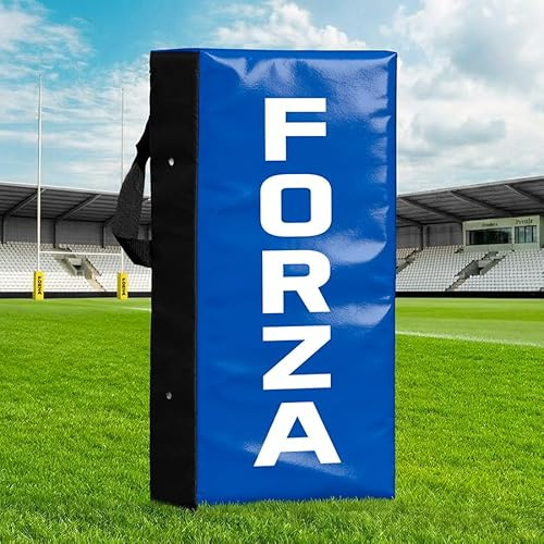 FORZA Contact & Push Rugby Pad – Scudo da rugby per allenamento con manici rinforzati, copertura in PVC resistente alle intemperie e schiuma ad impatto [Junior o Senior] (blu, senior)