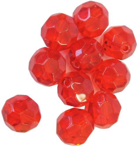 Predax Glasperlen geschliffen - 10 Perlen, Durchmesser:10mm, Farbe:Rot