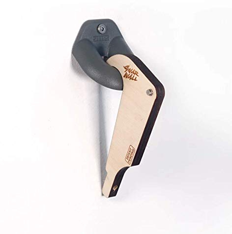 Shepps GNARWALL Verdeckte Surfbrett Wandhalterung aus Holz - Für Shortboard, Longboards und Wellenreiter mit FCS/Future/US-Box Plug - Hidden Surfboard Wall Rack (Charcoal, US-Box)