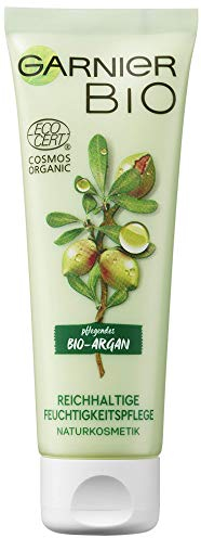 Garnier Crème, mit Aloe Vera & Arganöl, Naturkosmetik, Argan Reichhaltige Feuchtigkeitspflege, Garnier Bio, 1 x 50 ml