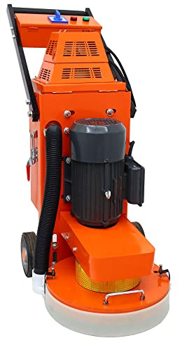 INTSUPERMAI Concrete Floor Polisher Hand-push Concrete Grinding Machine Cement Ground Grinder Floor Grinder Ground Polishing Machine for Restore New and Old Ground Vacuum Dust with Built-in Fan 220V