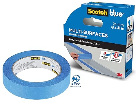 ScotchBlue - Cinta de enmascaramiento múltiple (24 mm x 41 m, 1 rollo/embalaje, 70% PEFC, SGSCH-PEFC-COC-110078)