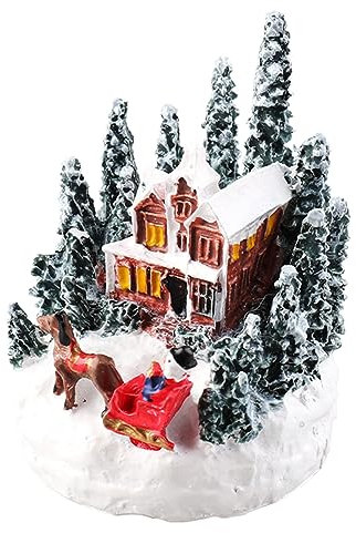 Zeizafa Villaggio di Natale Illuminato LED - Figurine Decorative per Casa e Desktop - Ornamenti Natalizi