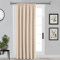 Yorkshire Bedding Pencil Pleat Blackout Curtains for Living Room 66 x 84 Inch Thermal Insulated Super Soft 1 Panel Cream Curtain with 1 Tieback