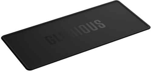 GLORIOUS Gaming Sound Dampening Keyboard Mat - Stitched Edges, Absorbs Keyboard Sounds & Vibrations, Machine Washable, Non-Slip Base, Fits Most Compact Keybaords, 14.17 x 6.38 x 0.16mm - Black
