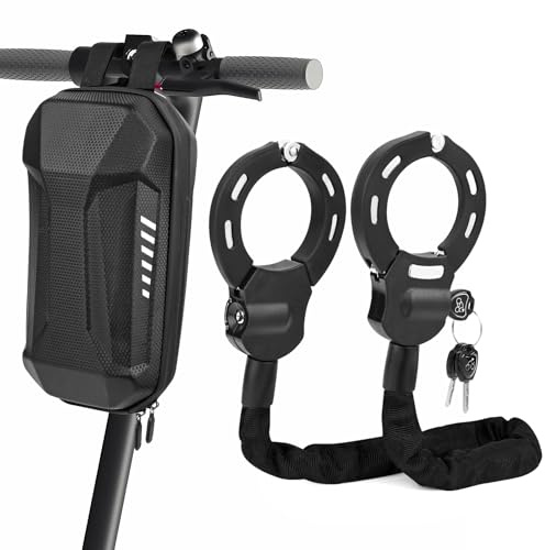 GuKKK Antivol Trotinette Electrique, 93CM Cadenas Trotinette Electrique Renforcé avec Clés et 3L Sac Etanche, 1.46KG Antivol Sécurisé pour Scooter, Vélo et Trottinette Électrique