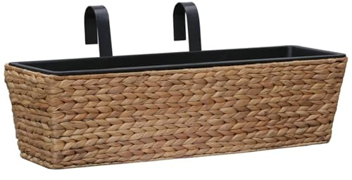 Homgoday Model45577 Lot de 2 jardinières en jacinthe et 2 pots intérieurs en plastique décoratifs et durables