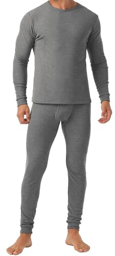QIXING Conjunto de ropa interior térmica de manga larga para hombre, la parte superior e inferior son cálidas, transpirables y cómodas