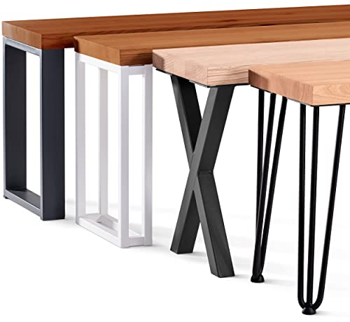 LAMO Manufaktur Sitzbank Esszimmer Holzbank 30x160x47 cm, Möbelfüße Simple Schwarz/Natur, LSB-01-A-002-160-9005S