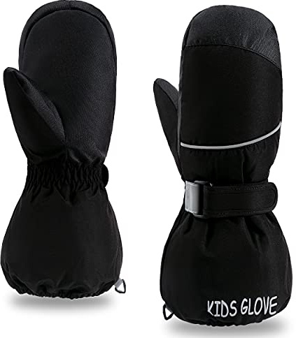 ThxToms Guanti da sci per bambini, guanti invernali da -15 °C, antivento, impermeabili, caldi, Oxford ispessito e freddo, per sport all'aria aperta, snowboard, sci, ragazzi e ragazze, per 4-13 anni