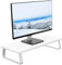 VIVO Monitorständer, 61 cm (24 Zoll), Holz und Stahl, Schreibtischerhöhung, Bildschirm, Tastatur, Laptop, kleiner Fernseher, ergonomischer Schreibtisch und Tisch-Organizer, Weiß, STAND-V000D-W