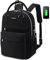 LOVEVOOK Rucksack Damen, 15,6 Zoll Laptop Rucksack Schulrucksack Mädchen Teenager mit Laptopfach, Wasserdichter Schultasche Daypack Elegant für Schule Uni Reise Arbeit, Schwarz