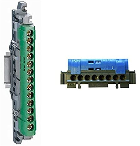 Legrand 004834 Bornier de Répartition Isolé IP2X Terre, 1 Connexion, 6mm² à 25mm², 113mm Longueur, Vert, Paquet de 3