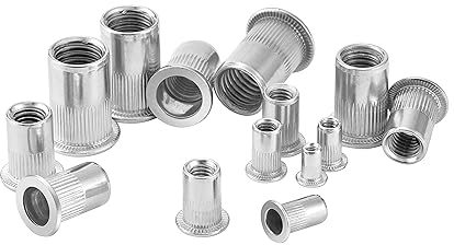 HXJDAM 30 Nietmuttern M4 aus Edelstahl, Flachkopfnieten, Befestigung für Metall, Stahl, Fiberglas, Kunststoff