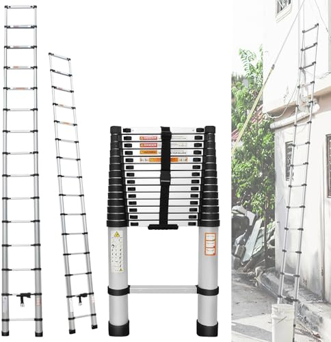 YouseaHome 4.4FT/14.4M Telescopic Ladder, Telescoping Ladder Aluminium Extension for Decorating Painting, Portable Loft Ladders Max Load 150kg/330lb, EN131 Standard Collapse RV