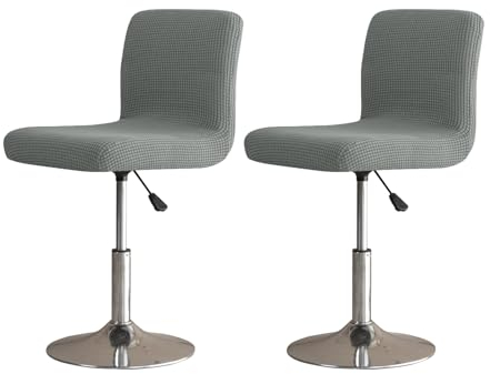 Barhocker-Bezug, 2/4/6 Stück, abnehmbarer Barstuhlbezug, drehbar und waschbar, für Kneipensessel, hoch, dunkelgrau, 2 Stück