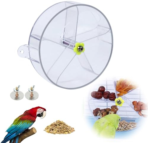 momgyaamz Jouet Perroquet, Acrylique Jouet Oiseaux, Rotatif Perroquets Mâcher Jouets, Jouet Alimentation de Perroquet, Suspension Mangeoire Oiseaux Cage, Perruches Puzzle Toy, Transparent
