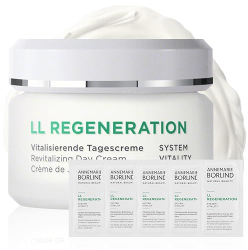 ANNEMARIE BÖRLIND LL REGENERATION Vitalisierende Tagescreme (50ml) + Gratis Probe Sachets (die gesamte Pflegeroutine) - Bei Regenerationsbedürftiger Haut - Schützend, Regenerierend & Vitalisierend