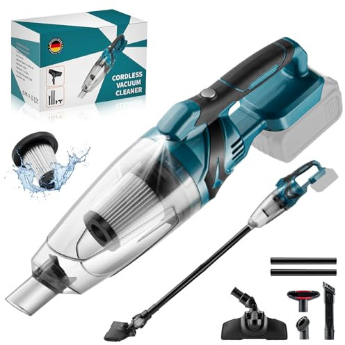 Mucek Schnurloser Handstaubsauger für Makita 18 V Akku,10000 Pa 4-in-1 Multifunktionaler Staubsauger,750 ml Staubbehälter für Haus Auto Tierhaare (ohne Akku)