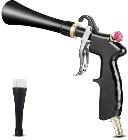 Roadtime Auto Druckluft Reinigungspistole, 3-24 Bar Hochdruck-Pneumatikgebläse mit 2 Düsen, Einstellbarer Druckluftpistole für Autoinnenraum