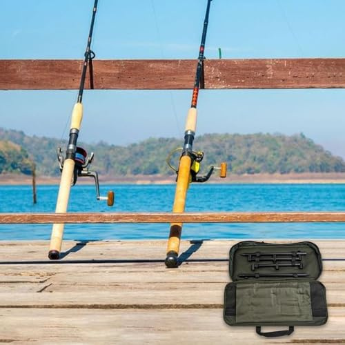 URPIZY Juego de barra de pesca de carpa con bolsa de aparejos y bandeja para cañas de pescar 2/3