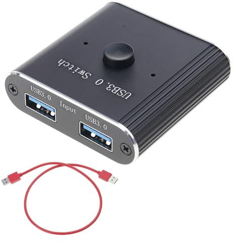TOWARDSNAN Commutateur USB 3.0 - Partage sans problème des périphériques USB entre 2 ordinateurs pour la maison, le bureau et l'école - Commutateurs USB en aluminium