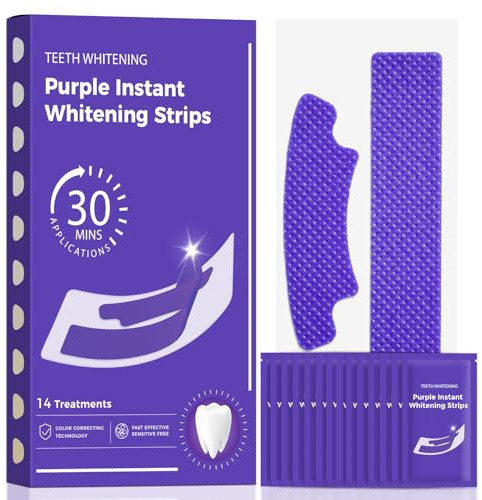 Purple Teeth Whitening Strips - Professional-Grade Whitening, Effectively Removes Stains and Bad Breath Caused by Smoking, Drinking, and Coffee,Achieve a Beautiful and Confident Smile(14 PCS, Mint)
