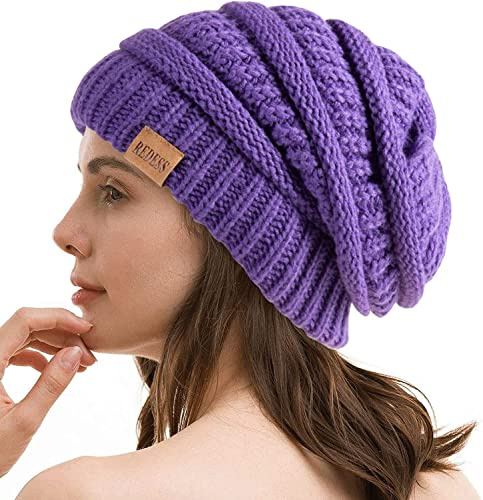 REDESS Slouchy Beanie Hat per Uomo e Donna Winter Warm Chunky Soft Oversize Cable Knit cap