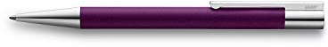 LAMY scala Kugelschreiber 279 – Kuli aus Edelstahl mit Drehmechanik in der Farbe Dunkellila mit integrierter Clip-Drü...