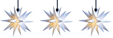 3D LED Sternenkette weiß Ø 12 cm mit Timer Weihnachtsstern Batterie Ministern Außen LED Stern klein Leuchtstern Fenster Deko Wetterfest für außen und innen von Dekowelt (3er Sternenkette Weiß)
