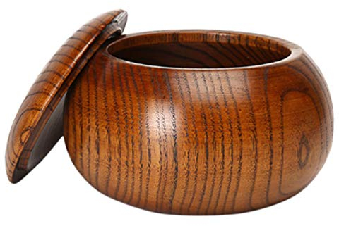 Cabilock Reversi Go Brett Go Game Bowl Jujube Schalen Go Game Steine ​​Box Kann Behälter Jujube Go Game Steine ​​ Fall für Go Game Steine ​​(Hellbraun) Go Gobang Spiel