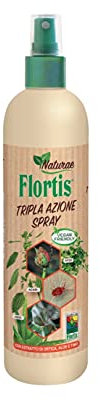 Flortis Tripla Azione Spray insetticida ad azione Naturale da 500ml, contro Afidi Acari ed Oidio, a base di Ortica Aloe e Timo