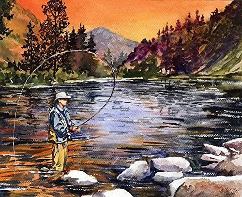 1000 Piece Jigsaw Puzzles for Adults _ Angler Fishing_ DIY Family Fun Jigsaws Puzzles _ 1000 Pieces for Adults _ 50x75cm(19.7x29.52 in)