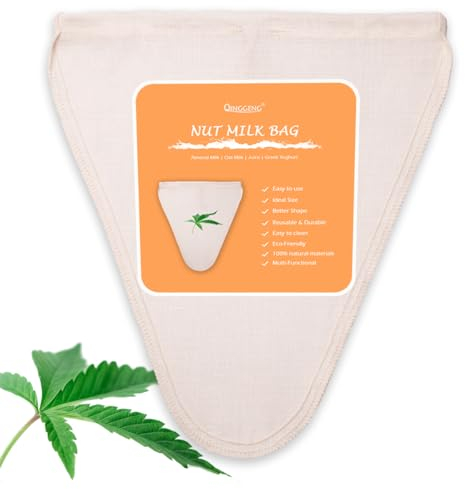 Sacchetto per latte di noci di alta qualità per latte di mandorle, riutilizzabile, 28 x 30 cm, sacchetto per garza per latte d'avena, succo, yogurt greco