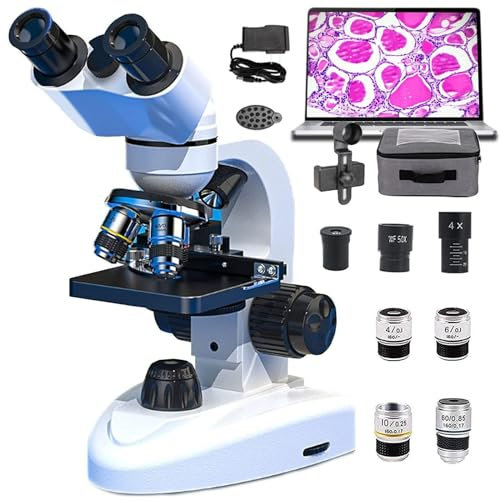 Microscope Composé Binoculaire, Microscope 6000x/10000x/20000x for Enfants Étudiants Adultes, Oculaire Électronique/Double Mise Au Point/étape Mécanique-pour L'éducation À Domicile/Loisirs (Color : 6