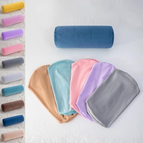 Federa per cuscino cilindrico sostegno collo in velluto super morbido, protettore per cuscino cilindrico traspirante per camera da letto/soggiorno/divano, federa decorativa per la casa (grigio