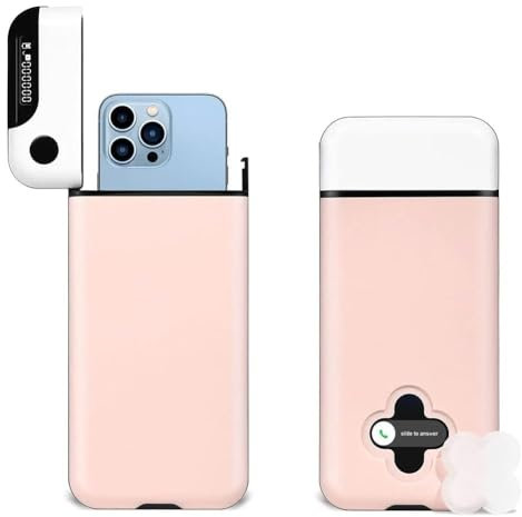 Caja de seguridad temporizada con autocontrol, cárcel de teléfono, caja de bloqueo con temporizador para teléfono móvil, ayuda a ser autodisciplina y enfoque para lograr objetivos (rosa)