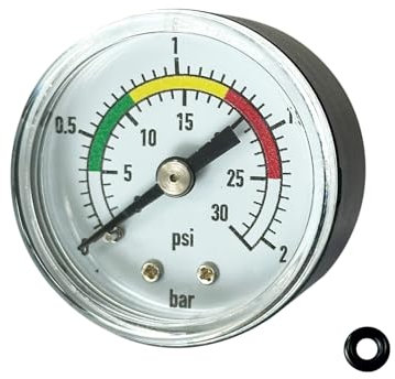 ACA Sand Filter Pump Pressure Gauge Range 0-30psi and 0-2bar Compatible with 14 and 16 Inch Sand Filter Pumps