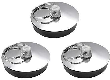 3 tapones de goma para fregadero, tapón de baño, tapón de drenaje, con anillo, ajuste de 34-37 mm, para drenaje de fregadero de cocina, bañera