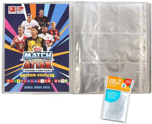 Bundle mit Topps Match Attax Bundesliga 1 Leere Sammelmappe + Exklusive Collect-it Hüllen (2025/2026)