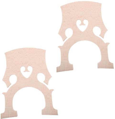 Alipis 2pcs Cello Bridge Maple Wood Replacement Part Improves Sound Quality Beige 4/4 Fitted Bridge Professional Cello Accessories for Practicing and Learning