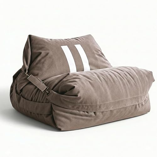 Aiire Sillón Puff Gigante de Diseño - [180x140] Sofa Puf con Relleno Incluido XXL - Bean Bag Chair Salon para Jóvenes y Adultos Moderno - Lavable y Desenfundable - Cojin de Suelo Grande Pause Marrón