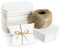 ABSOFINE 100 STK. Weiß Süßigkeiten Karton Hochzeit Gastgeschenke Geschenkboxen 7x9cm mit Juteschnur 60M für Süßigkeiten Schmuck Einladung Geschenk Party Fest