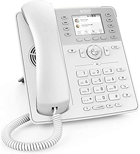 Snom D735 IP Telefon, SIP Tischtelefon ITSPA 2020 Award, hochauflösendes grafisches 2,7-Zoll-TFT-Display, 32 selbstbeschriftende Funktionstasten (8 physische), PoE, 2x Gigabit-Ethernet, Weiß, 00004396