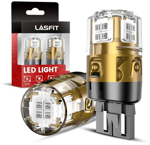 LASFIT 7444 7443 LED Brake Light Bulb Red, 1600LM Super Bright, 2Pcs