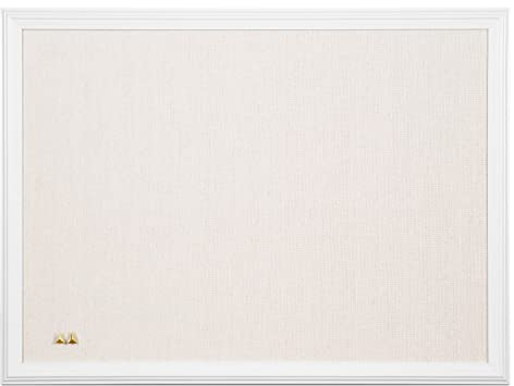 U Brands Farmhouse Pinnwand aus Leinen, 58,4 x 43,2 cm, weißer Holzrahmen, Pinnfläche in Industriequalität