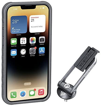 Topeak RideCase mit Halterung – kompatibel mit Apple iPhone 14 Plus, stoßfeste Fahrrad-Smartphone-Hülle mit QuickClick-Mount & Flipstand