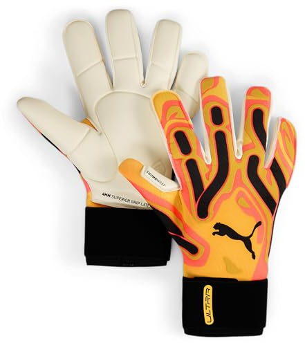 PUMA PUMA Ultra Ultimate Hybrid, Unisex-Erwachsene Torwarthandschuhe, Sunset Glow-Sun Stream-PUMA Black, 8-041858