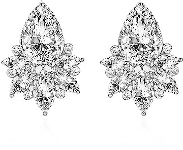 FENBORY Clear Rhinestone Earrings Fancy Crystal Cluster Earrings Art Decro Drop Earrings for Women