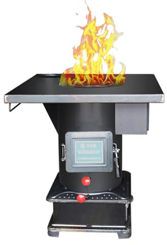 GUAWJRZDP Wood Burning Stove, Camping Wood Stove, Efficient combustion, easy to clean ashes, with oven and towel rack, outdoor picnic, camping, water boiling, heating